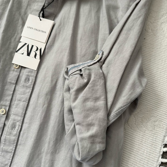 Zara Men - Linen button down shirt, casual. New with tags. - Picture 6 of 7